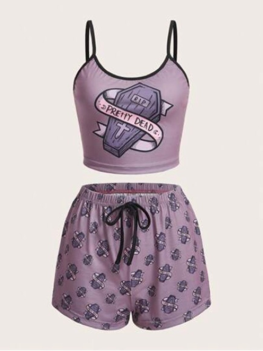 'Pretty Dead' Print Women's Pajama Set